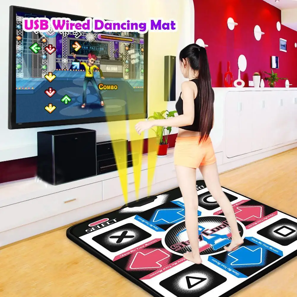 USB Wired Dance Mats Dancing Step Pad Foot Print Fitness Dancer Blanket for PC dance mats