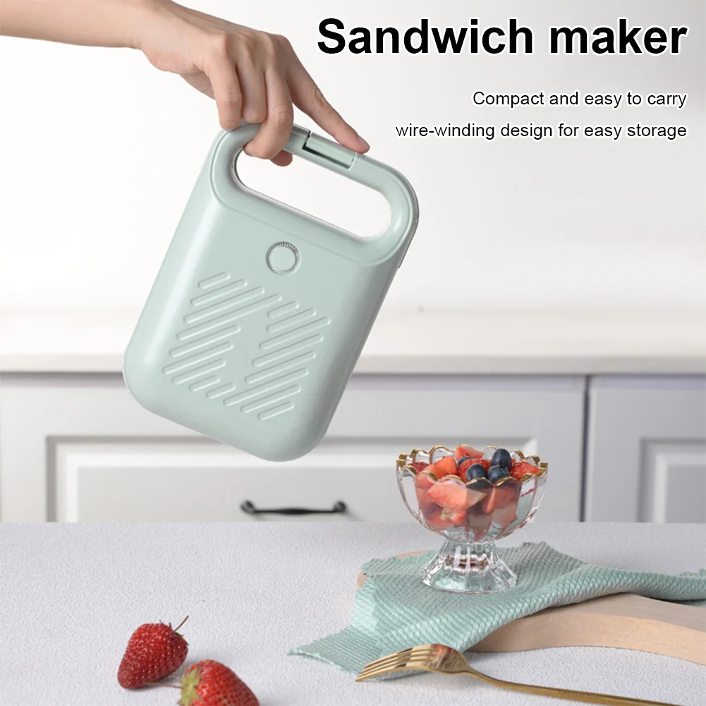 Electric Sandwich Maker Bread Presser with Non-Stick Coating Panini Press Portable Light Food Making Machine for Home Kitchen 1