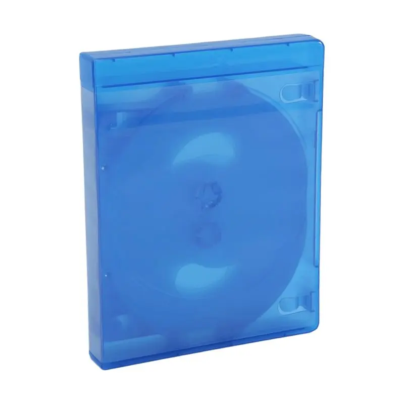 CD 보관함 10개 팩 CD 케이스 플라스틱 양면 CD 보관함 자동차 CD 케이스 두꺼운 DVD 케이스, 간편한 설치 블루