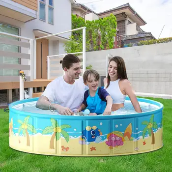 Piscina pieghevole grande Piscina non gonfiabile per esterni Piscina per giochi d'acqua per bambini addensata per uso domestico Piscina per bambini Adulti 1