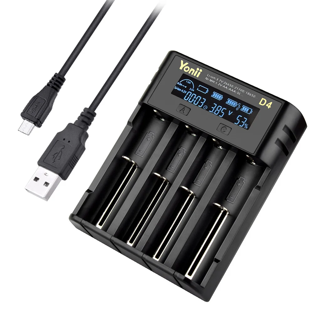 

Rechargeable 4 Bay LCD Display AAA F6 Fast with USB Inputs