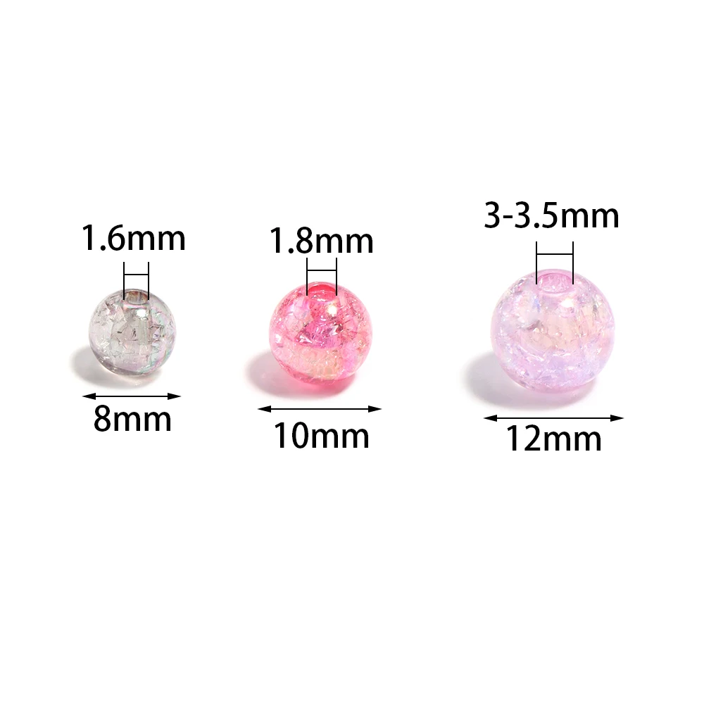50-100 Stück gebrochene Acrylperlen, runde Herz-Stern-Perlen, bunte lose Distanzperlen für Schmuckherstellung, DIY-Armband, Halskette – Detail 3