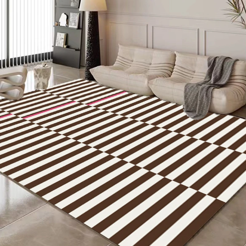 Light Luxury Black and White Striped Rug Modern Large Area Living Room Sofa Rugs Simple Bedroom Decor Carpet Home Room Carpets 3