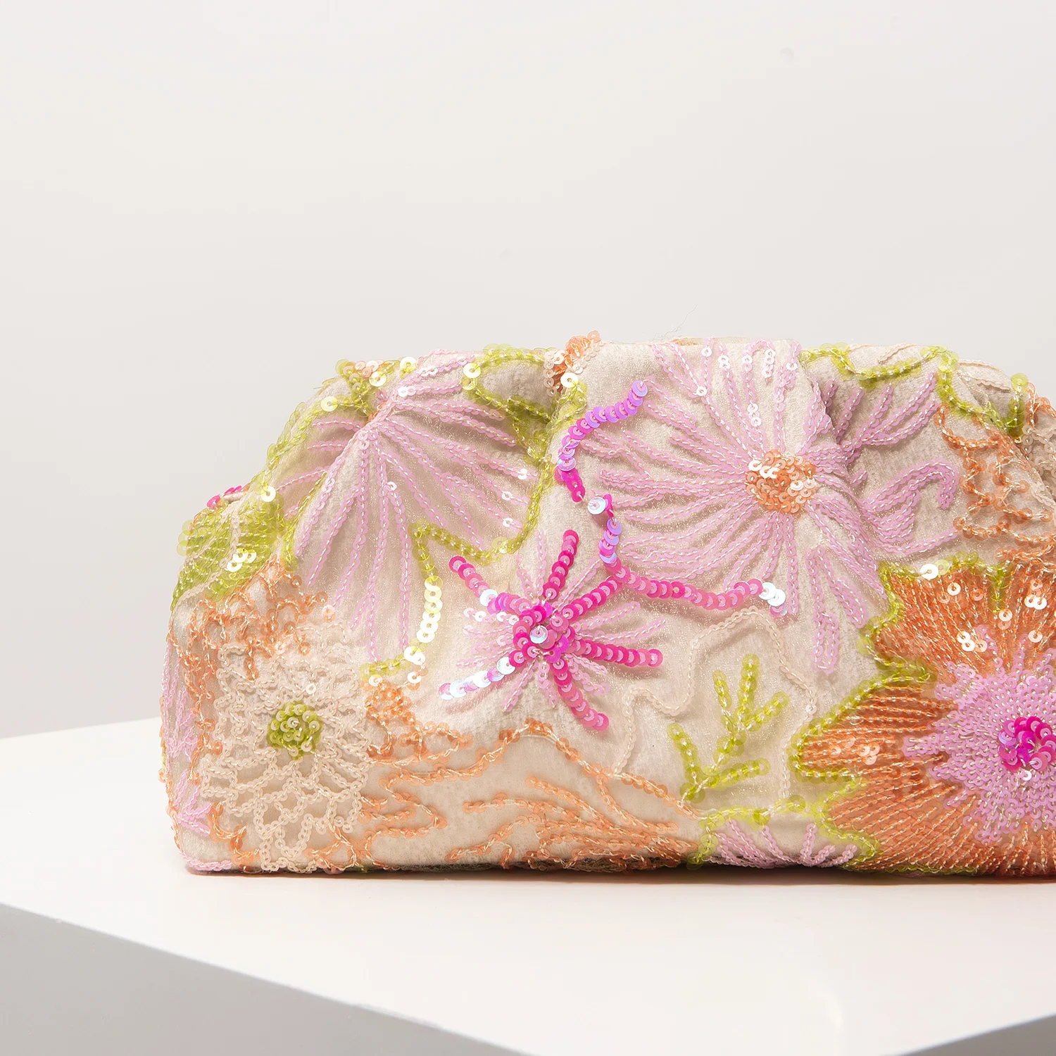 Clutch Bag Sequin Floral Embroidery Image 7