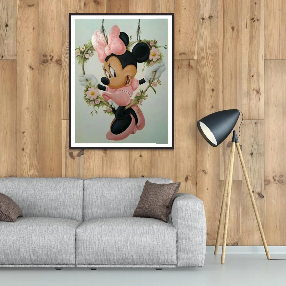 Disney Cartoon Mickey Minnie 5d DIY Diamond Painting Cross Stitch Kits Round Rhinestone Of Picture Home Room Wall Decor Gift