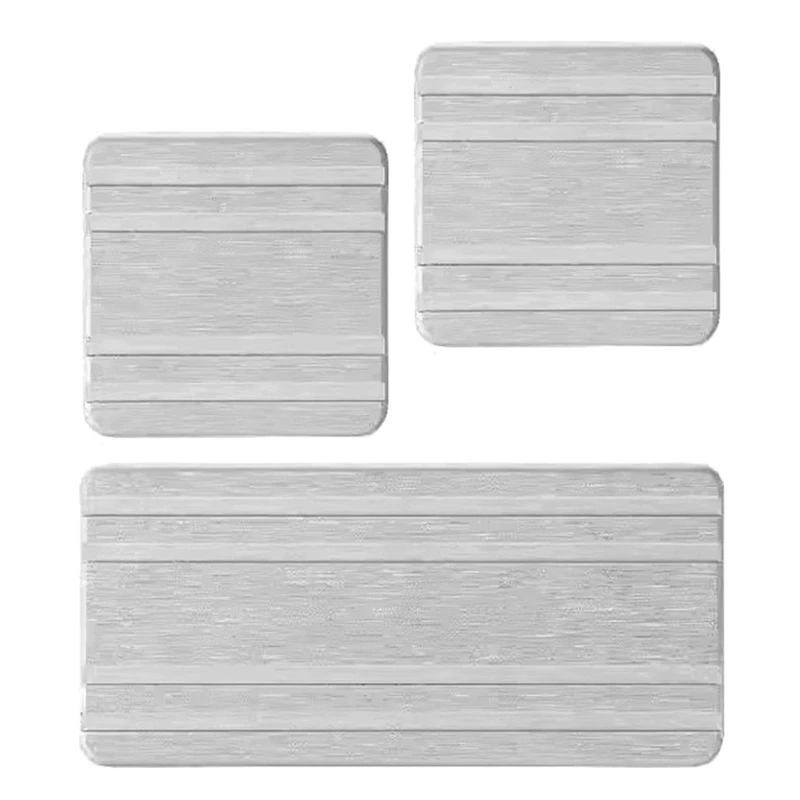 3PCS Diatomite Stone Trays for Water Absorption, Sink and Vanity Organizers for Household Office Use
