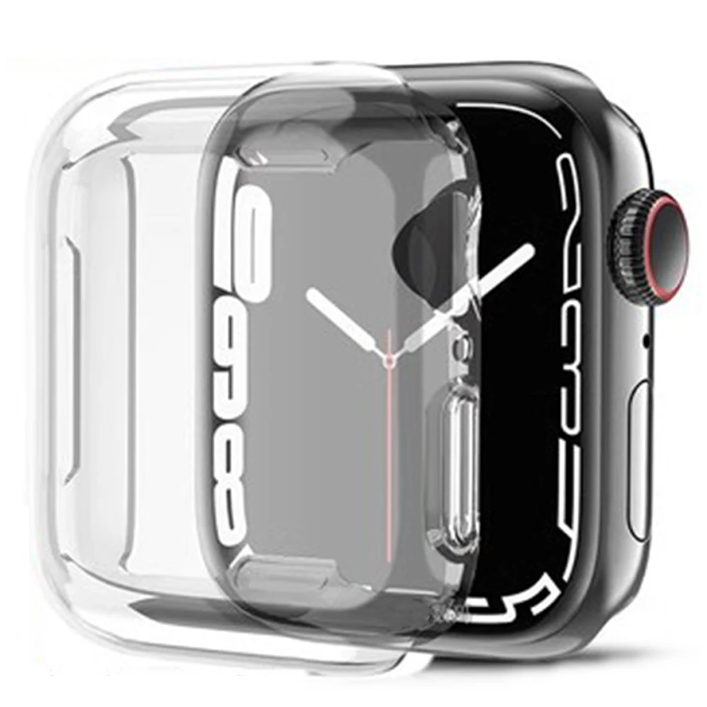 

Чехол из ТПУ для apple watch Φ series 9 8 7 6 5 4 3 SE 41 мм 45 мм 38-42-44-40 мм, Защита экрана для apple watch, аксессуары для ремешка
