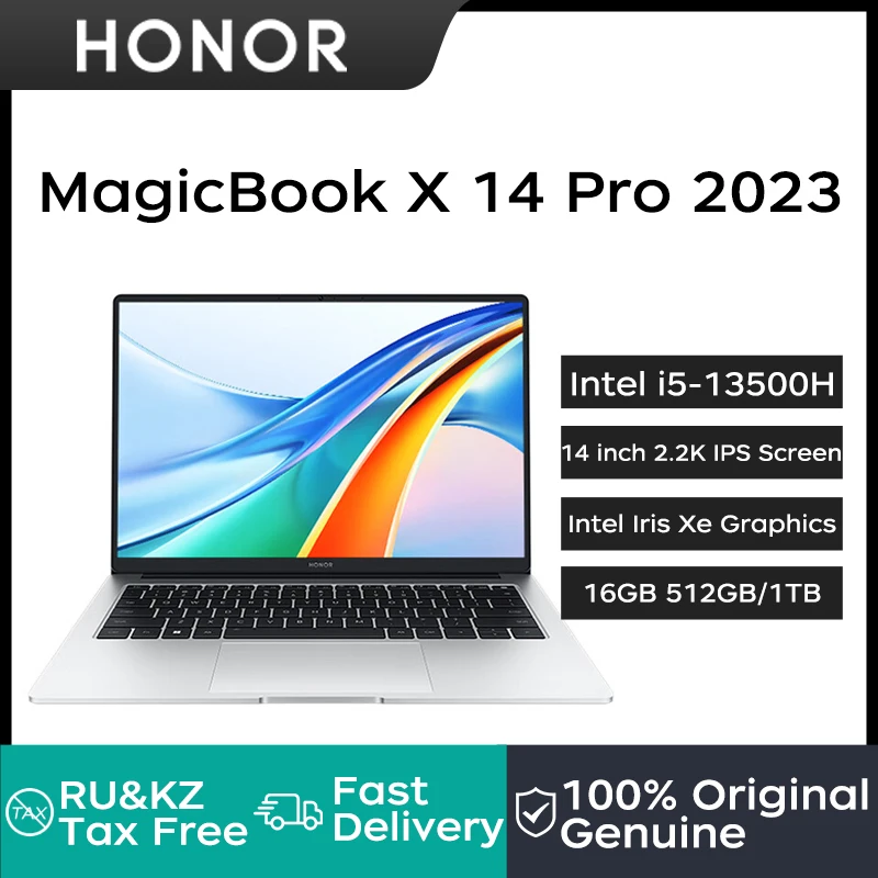 

Honor MagicBook X 14 Pro 2023 Laptop 14 Inch 2.2K FHD IPS Screen Notebook i5-13500H 16GB 512GB SSD Netbook Laptop Computer Win11