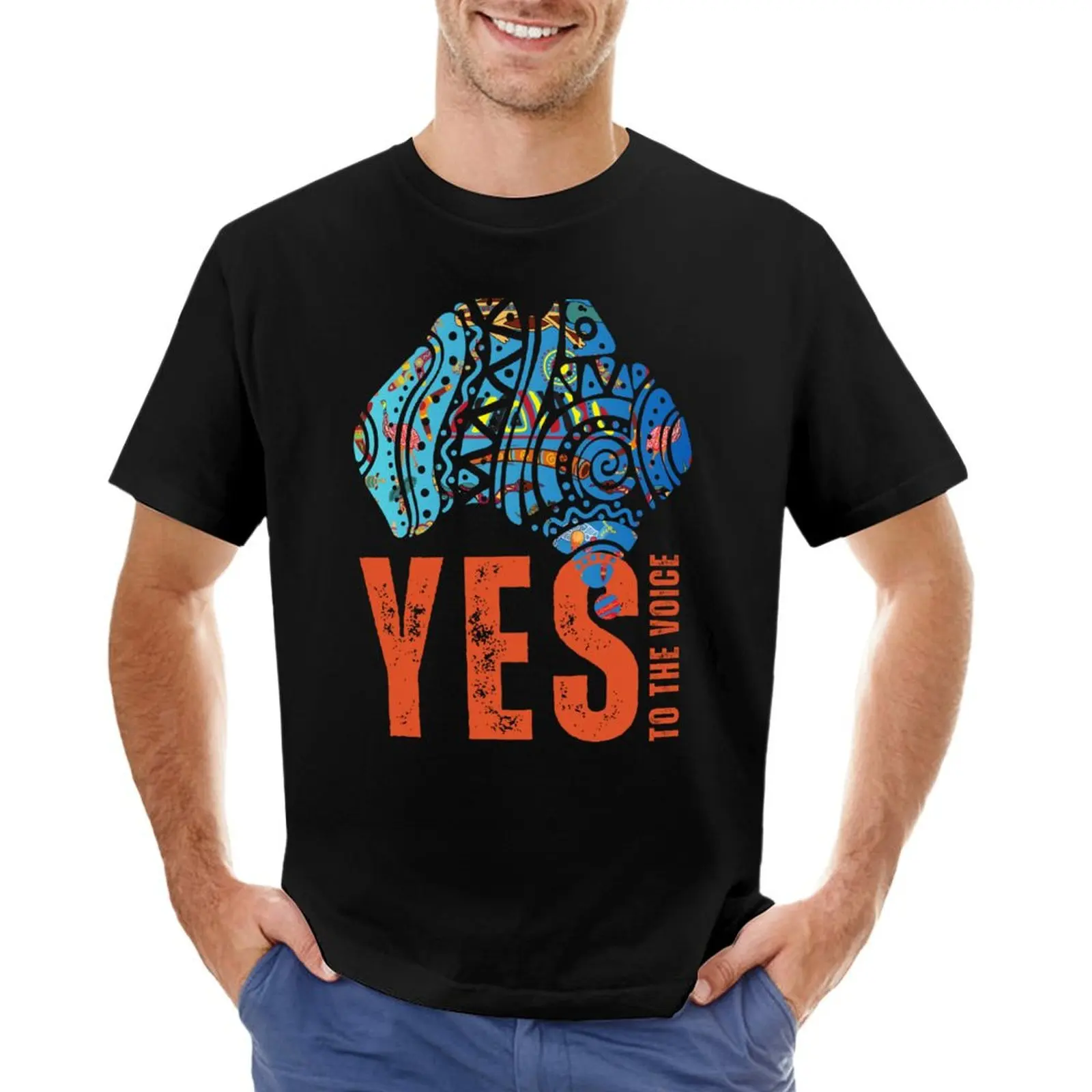 

Мужская футболка большого размера «Yes-To The Voice - True Blue»