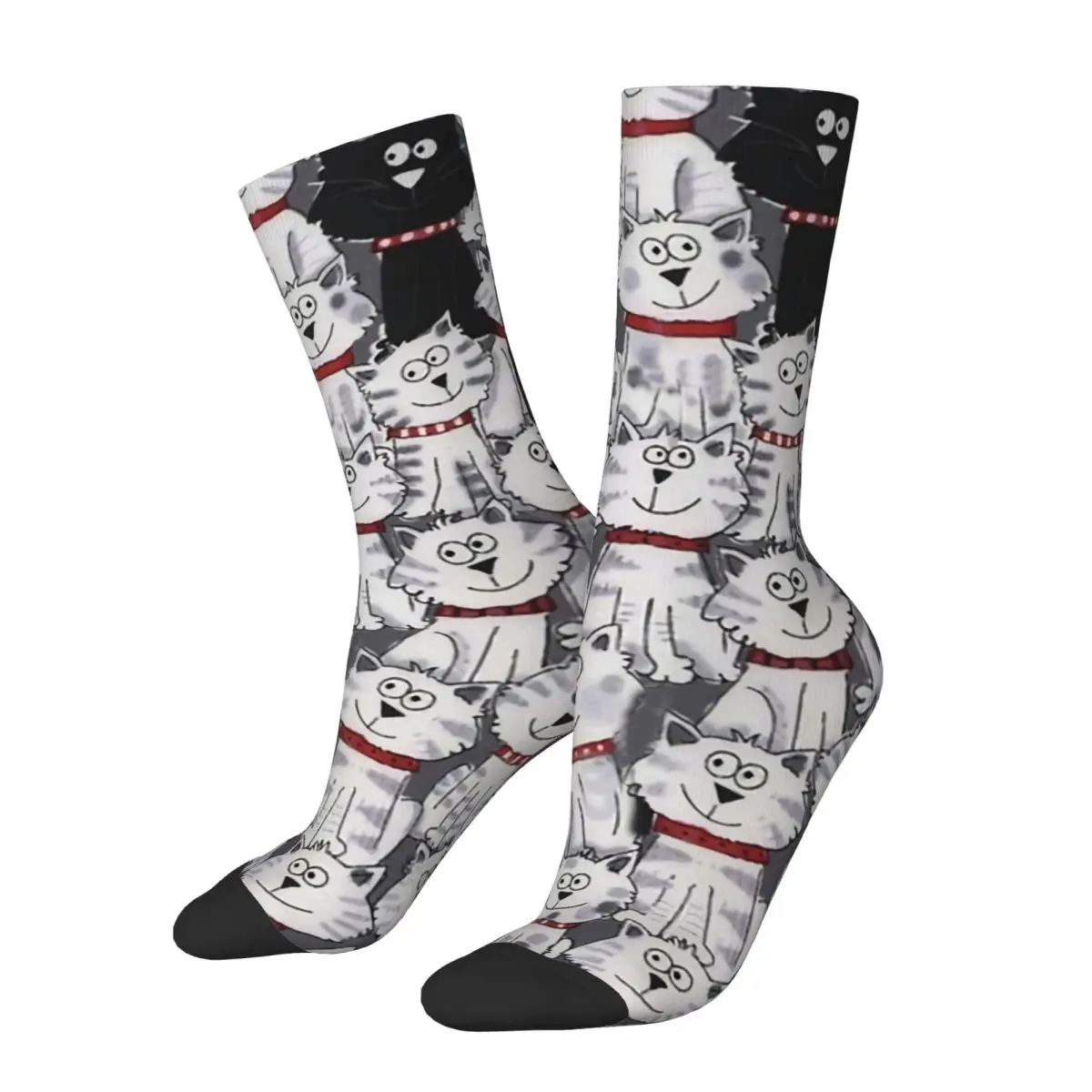 

Funny Men's Socks Cuties Vintage Harajuku Cat Meow Street Style Novelty Crew Crazy Sock Gift Pattern Printed