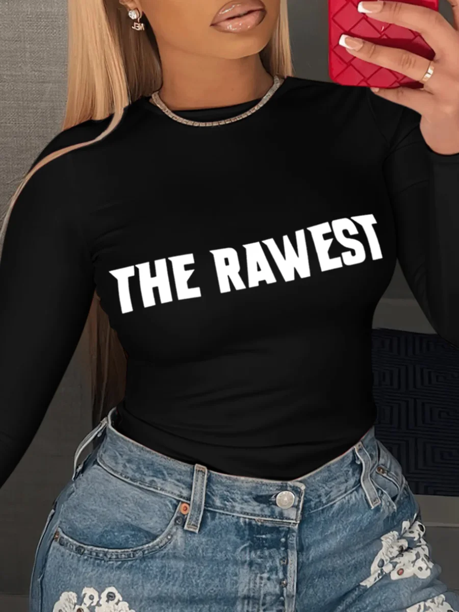 Женская облегающая футболка с длинным рукавом