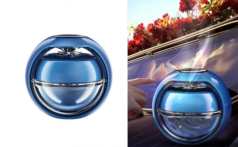 

Автомобильный освежитель воздуха на солнечной батарее, умный диффузор для приборной панели, ароматерапия, освежитель воздуха с украшениями на солнечной батарее для вертолета, удаление запаха