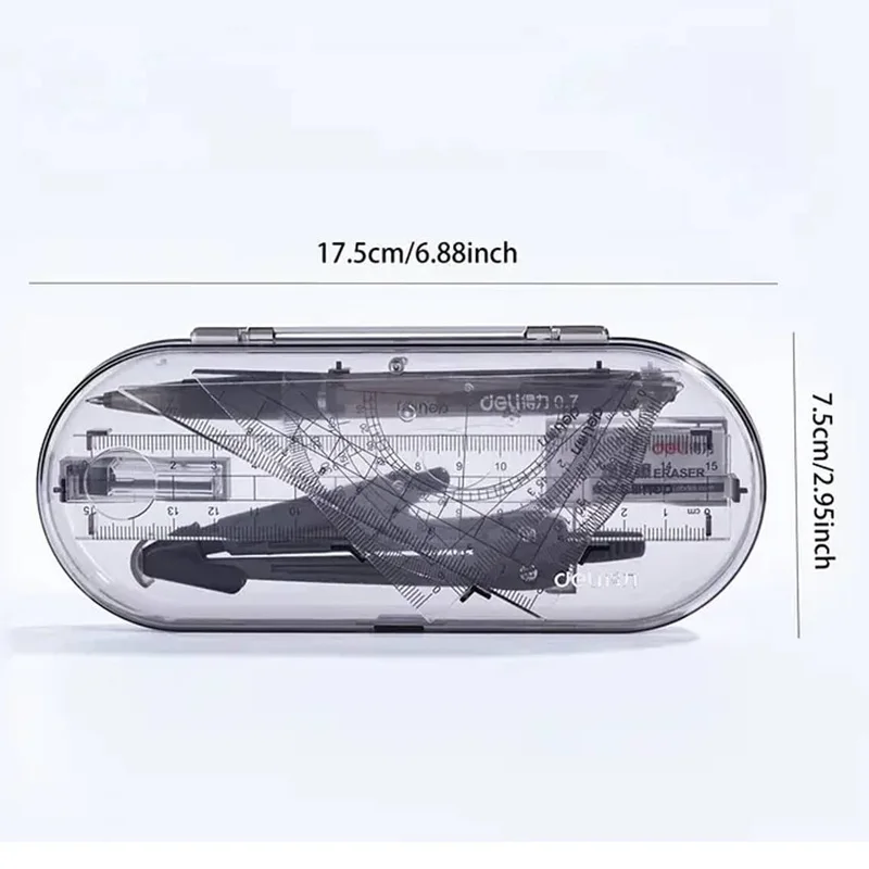 1 Piece Admission Set (Including Right Angle Ruler, Protractor, Eraser, 0.7mm Pencil Refill) Mechanical Pencil, Simple Multifunc