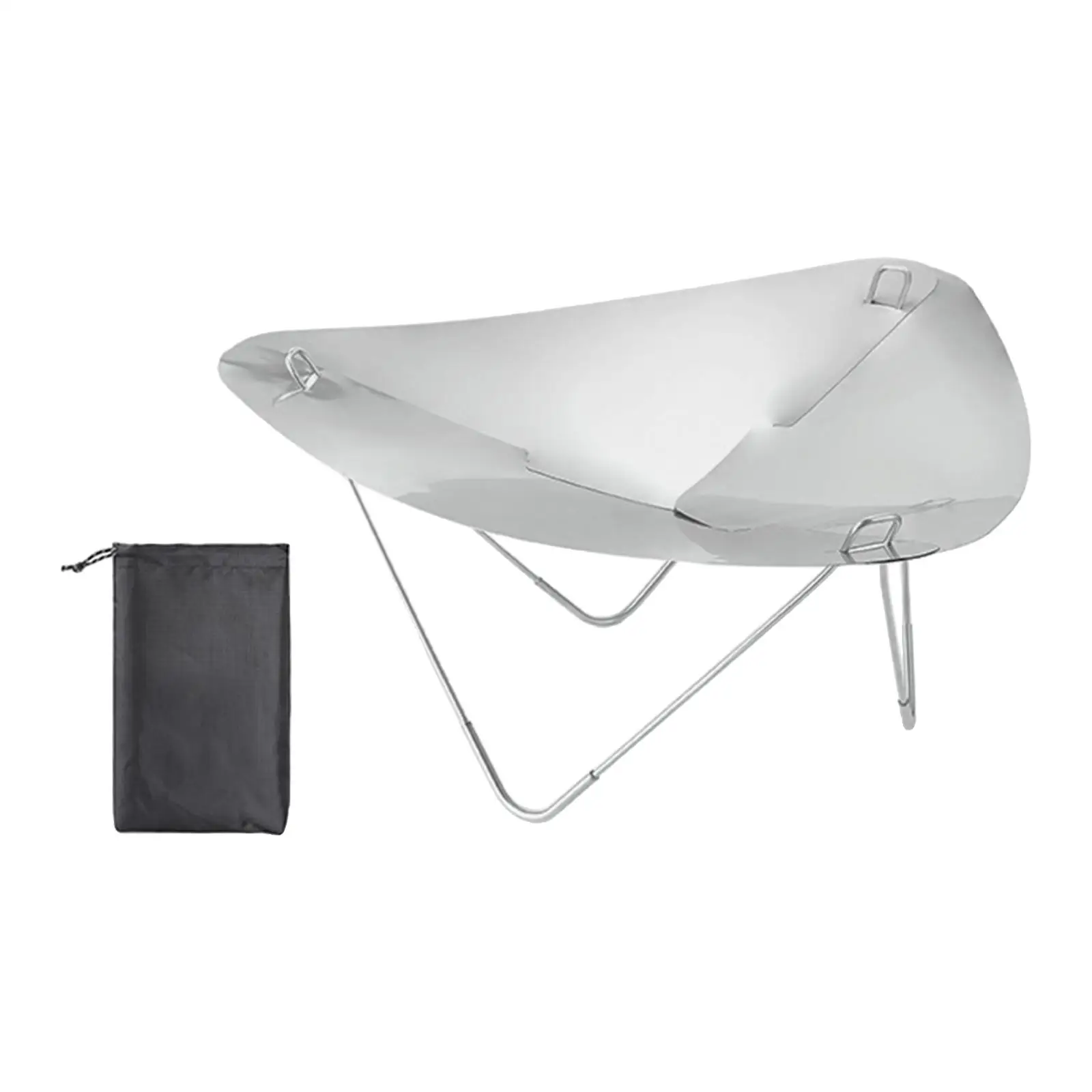 Camping Burning Fire Rack Portable Wood Burning Firepit Stainless Steel Detachable with Storage Bag for Garden Hiking Picnic BBQ