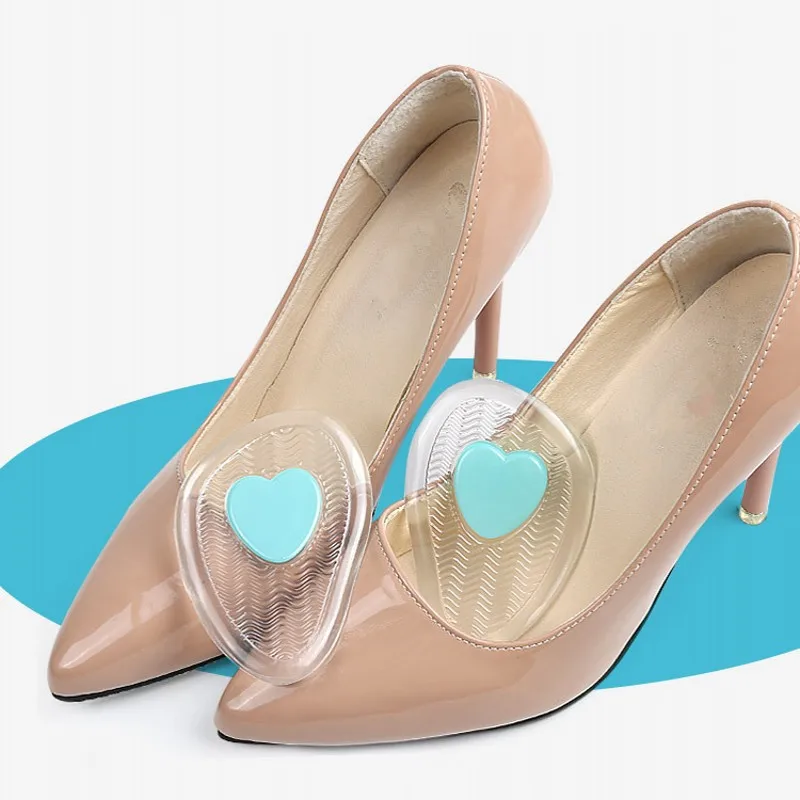 Insoles Forefoot Pads Gel Silicone Shoe Pad Cushion High Heel Invisible Inserts Cushion Orthotic Insoles Anti-Slip 1pair