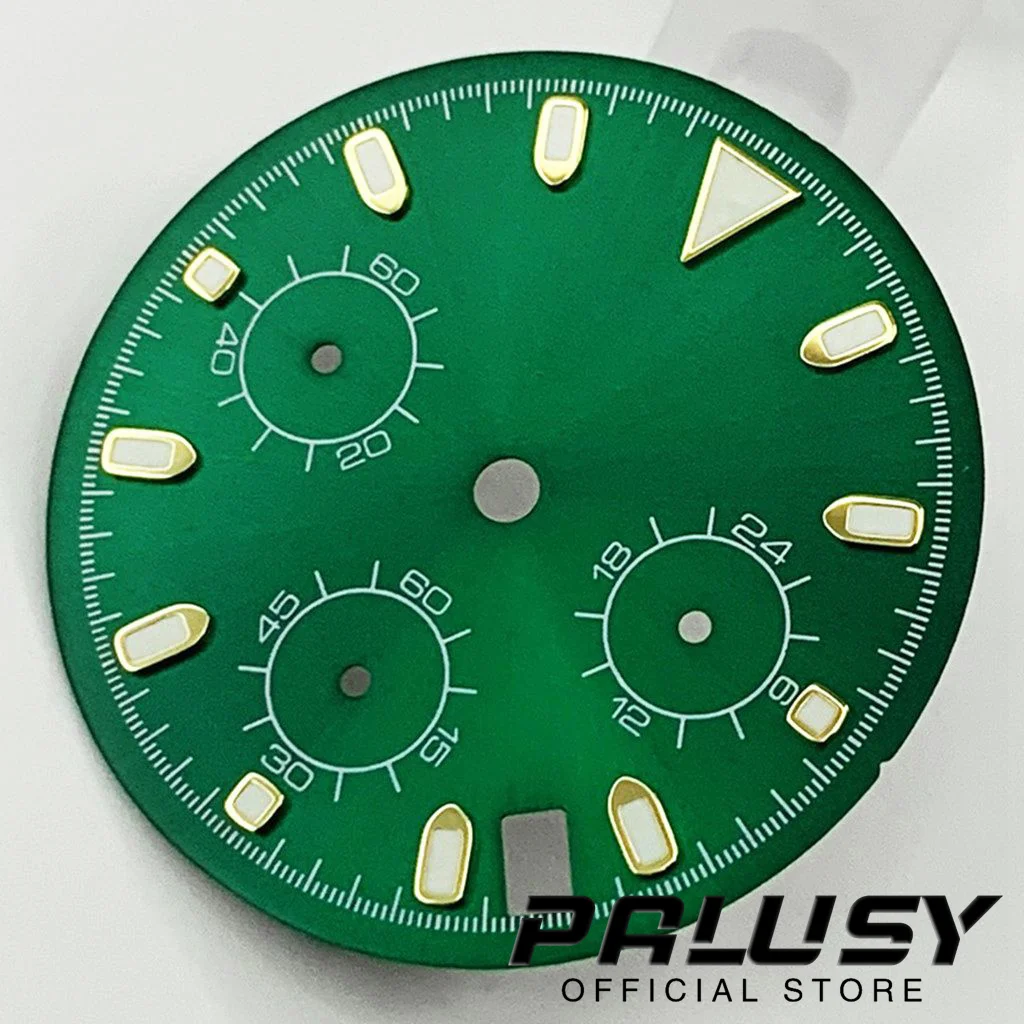 Sterile Watch Dial Gold Mark Luminous Watch Face for VK63 Movement Replacement Parts 29.5mm VK63