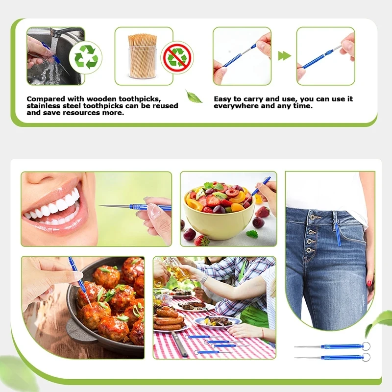 Portable Titanium Toothpicks Pocket Toothpick Metal Toothpick Holder Outdoor Picnic Camping Convenient High Quality toothpick set toothpicks set