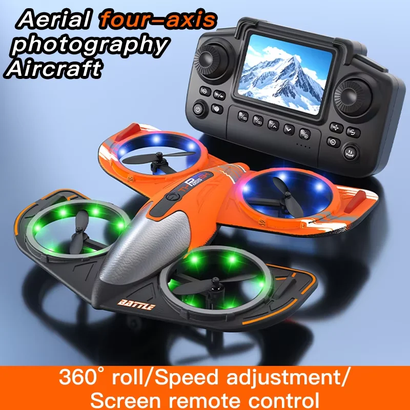Télécommande écran HD de l'avion RC RX122 MAX/PRO affichant le flux vidéo en plein jour