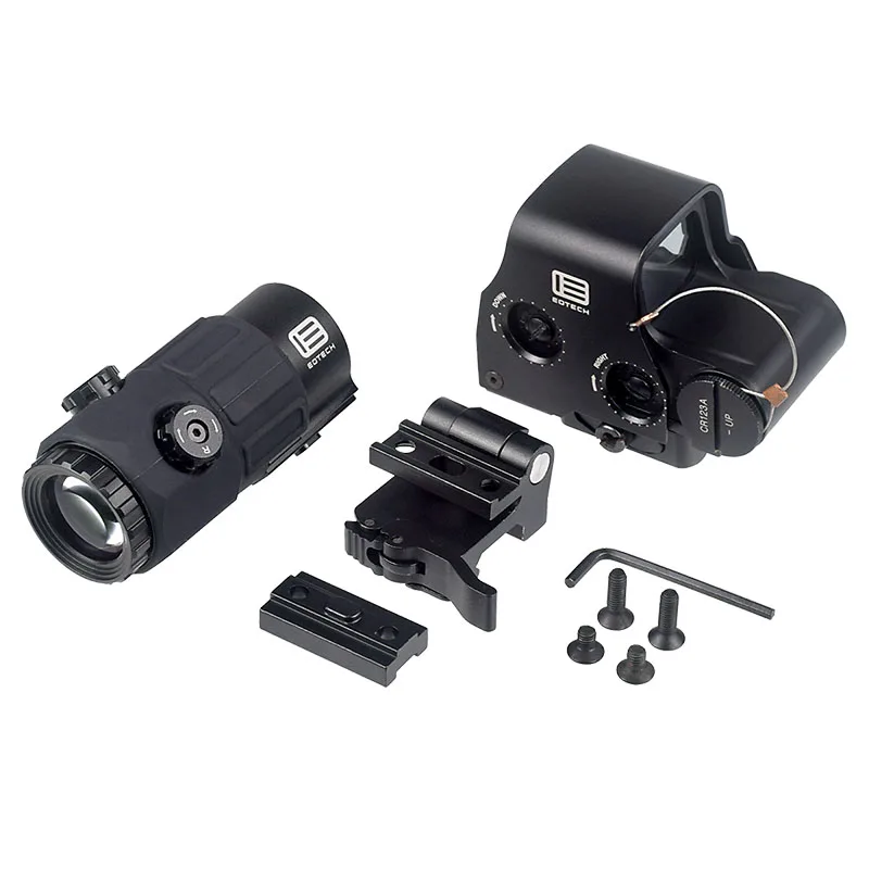Eotech Holographic Collimator 558 Red Dot Sight G43/G33/G45 3X 5X Magnifier Airsoft Hunting Gear w/ 20mm Rail Mounts & QD Lever 5