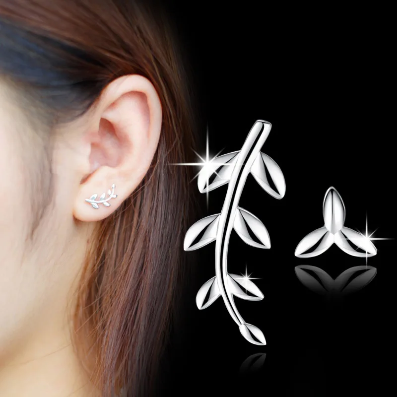 

Natural Tree Leaf Style Silver-plated Earrings Small Tender Leaf Earrings Jewelry Earrings Women Jewelry for Women