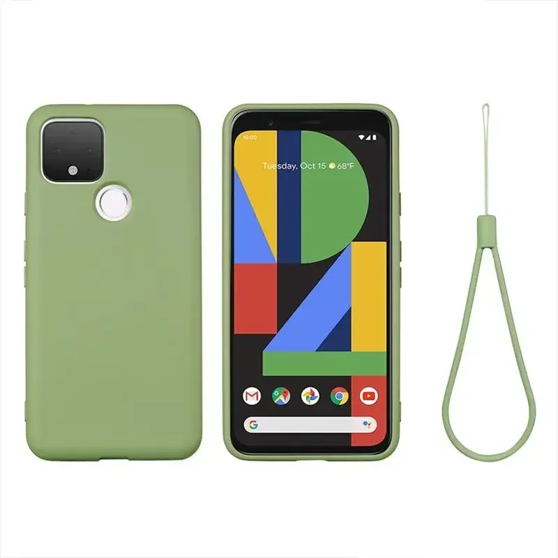 

Чехлы из жидкого силикона для Google Pixel 4a 4a 5G 5a, искусственный пиксель 5, задняя крышка для телефона Pixel 4a 5G 5a с ремешком