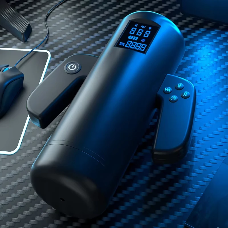 Automatic Telescopic Male Masturbator Handle Control Heated Masturbation Cup 4 Sucking 4 Thrusting 9 Vibrating Sex Toys