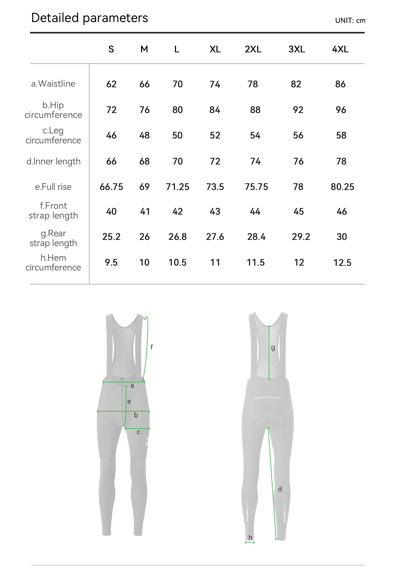 ROCKBROS Radfahren Trägerhose Atmungsaktive Lange Hose Rennradhose Trägerhose 3D Kissen Gepolsterte Stoßdämpfung Fahrradhose – Detail 9