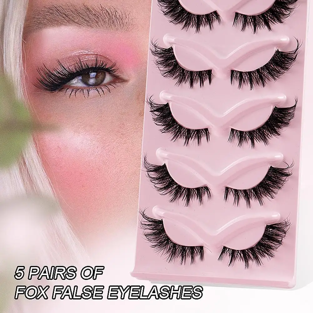 Fox Eye Eyelashes Cat Eye Lashes Winged End Eye Elongated Fluffy Eyelashes Faux Lashes Long Soft Natural Fake Faux Mink Cil I8K3