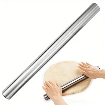 Stainless Steel Rolling Pin – Ideal for Pie, Pizza, Sugar & Wonton Dough 1