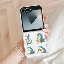Adorable Cartoon Shark Cat Phone Case - Shockproof Cover for Galaxy Z Flip8 (-1)
