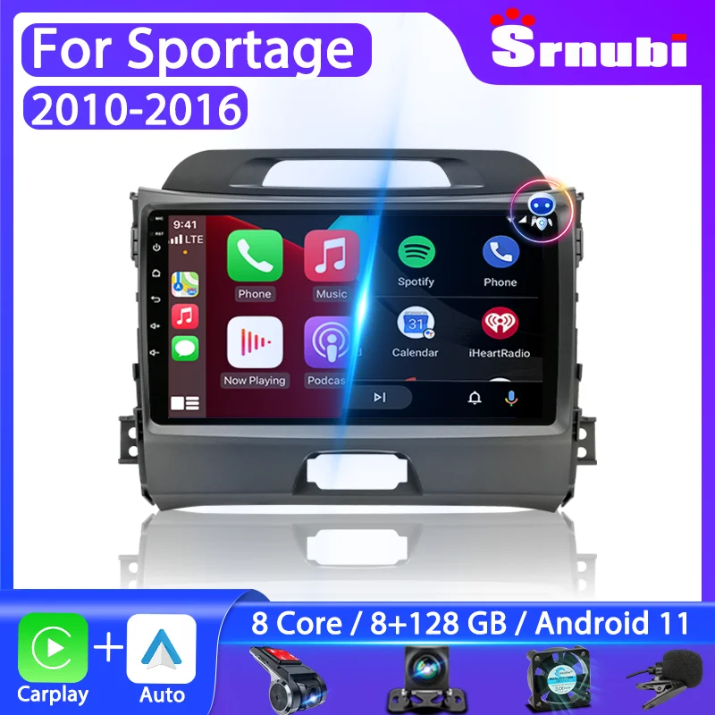 Srnubi Android 11.0 Car Radio for KIA Sportage 3 2010 2016 Multimedia Video Player 2Din GPS 4G