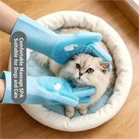 Silicone Pet Bathing Glove, Multifunctional Grooming Massage Brush, Hair Remover Glove for Cats Dogs Home Cleaning