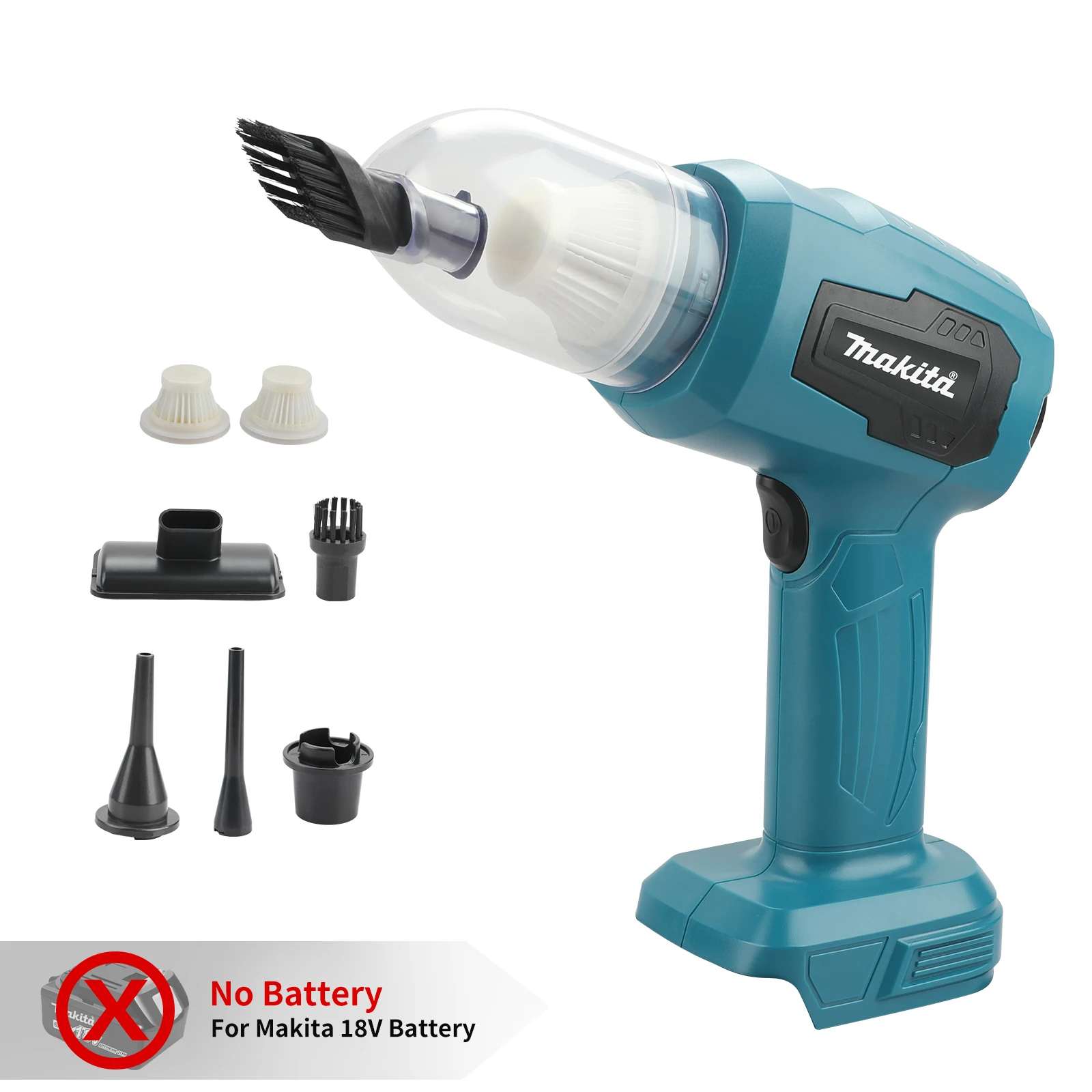 Makita Güçlü Emiş Mini Elektrikli Süpürge Kablosuz El Ev Temizleyici Üfleyici 7 Nozullu