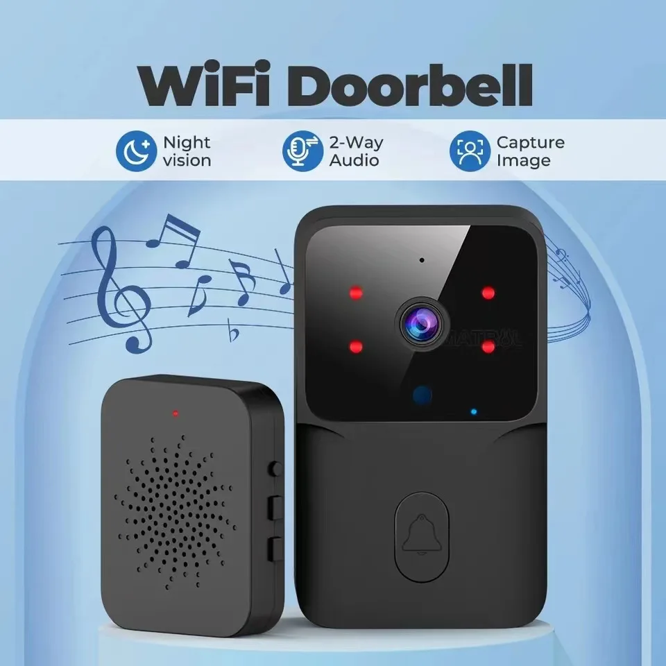 2026 Wireless Smart Video Doorbell, 2.4G WiFi Home Security Camera, 2-way Audio, Night Vision, Battery, Secure Home Monitoring