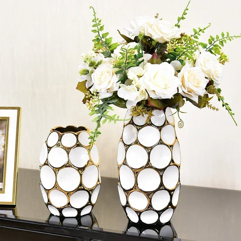 

Modern light luxury vase living room flower arrangement European creative ceramic dried flower decoration simulation floral