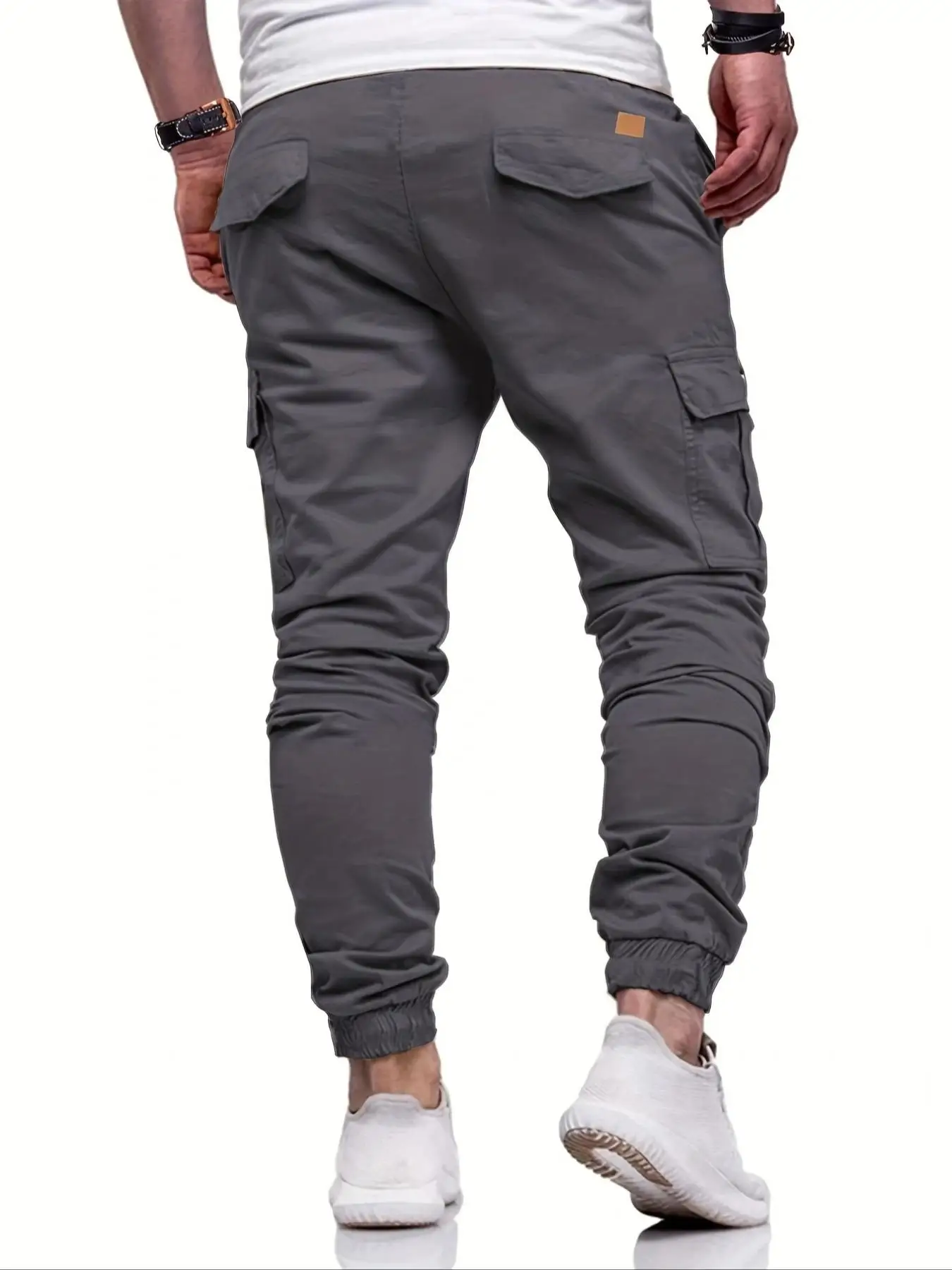 Herren Casual Jogginghose mit Kordelzug Cargo Wanderhose Outdoor Twill Trainingshose – Detail 18