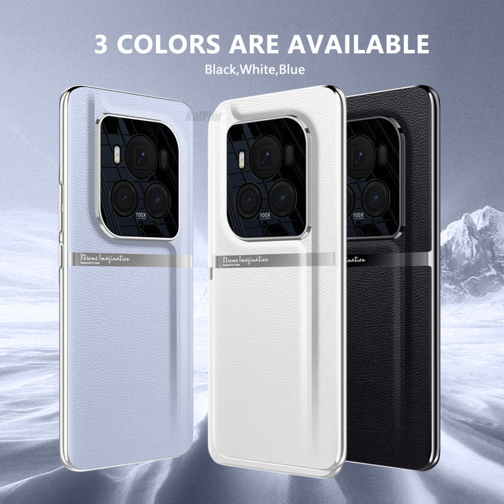 Leather Hard Shockproof Case with Lens Protection & Plating Finish