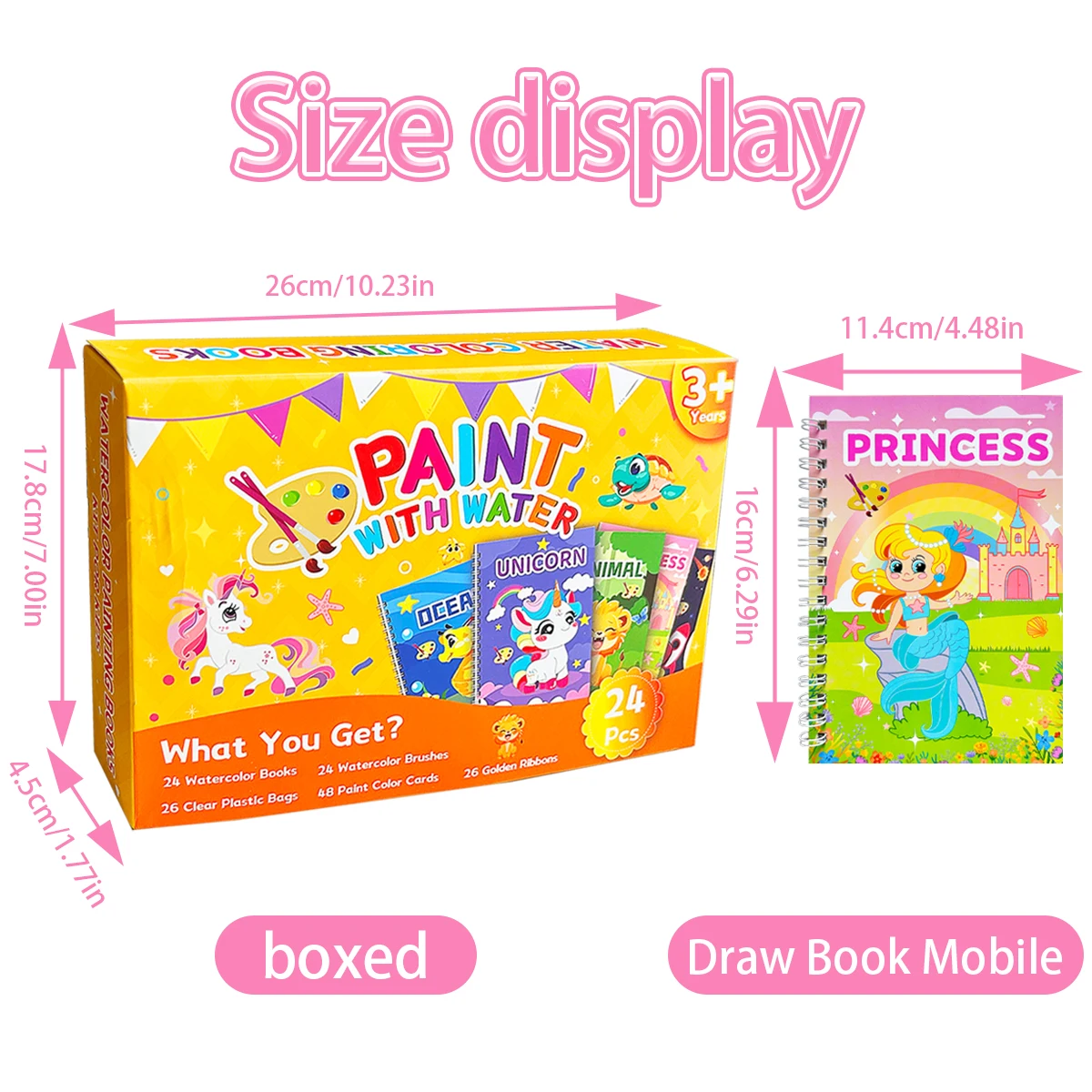 Children's Watercolor Painting Set: 24-Piece Art Kit with Fun Themes