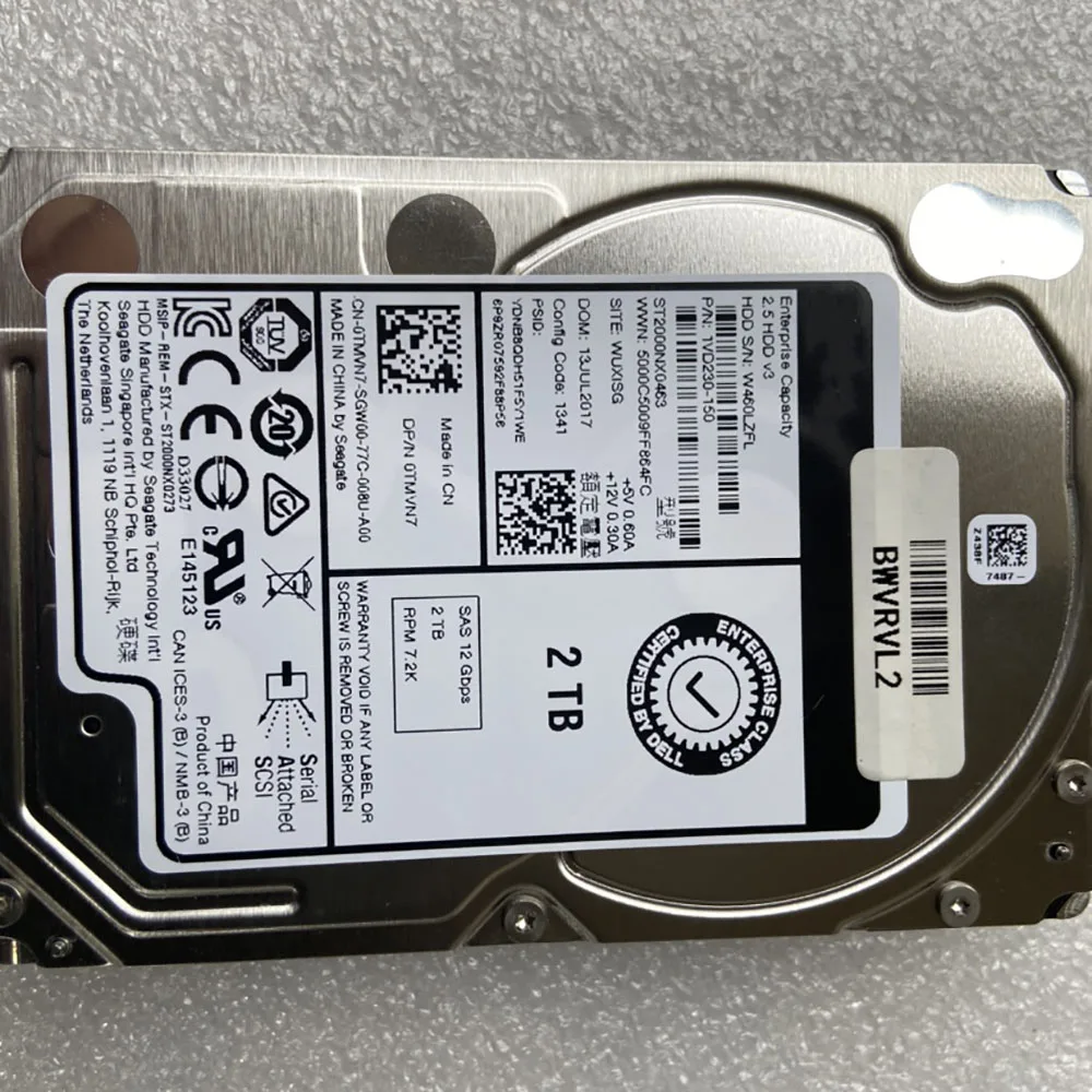 Dell  ϵ ũ 2T SAS 12G 7.2K 2.5 ġ TMVN7 0TMVN7 , 2TB