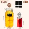 Airtight Glass Canister Set of 3 with Lids 78oz Food Storage Jar Square - Storage Container with Clear Preserving Seal Wire Clip 2