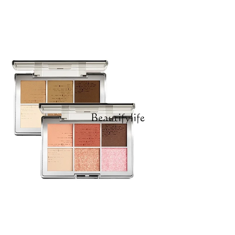 

Spring Six Color Eyeshadow Palette Earth Color Matte Shimmer Pure Desire Wind Easy to Color Smear-Proof Makeup