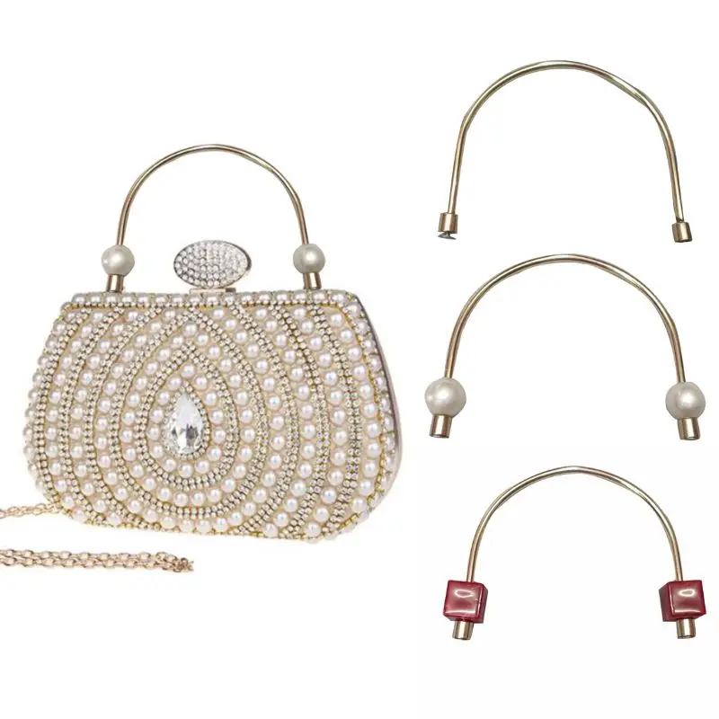 

Metal Bag Frame For Purse Handbag Handles Clutch Bag Accessories DIY Purse Clasp Round Metal Bag Handles Durable Bags Hardware