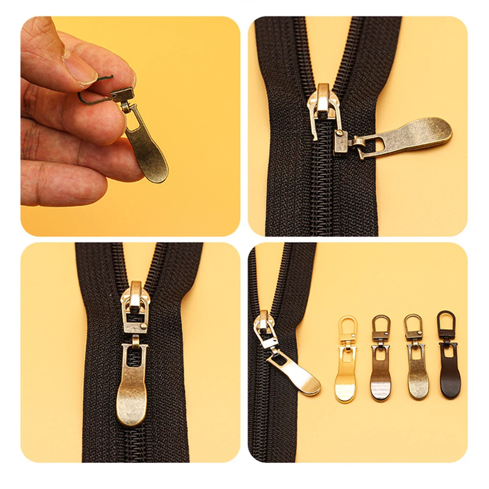 Description Picture 3 of item5pcs Metal Zipper Slider Detachable Zipper Repair Kit Zipper Pull For Clothing Jacket DIY Craft Zip Head Sewing Accessories