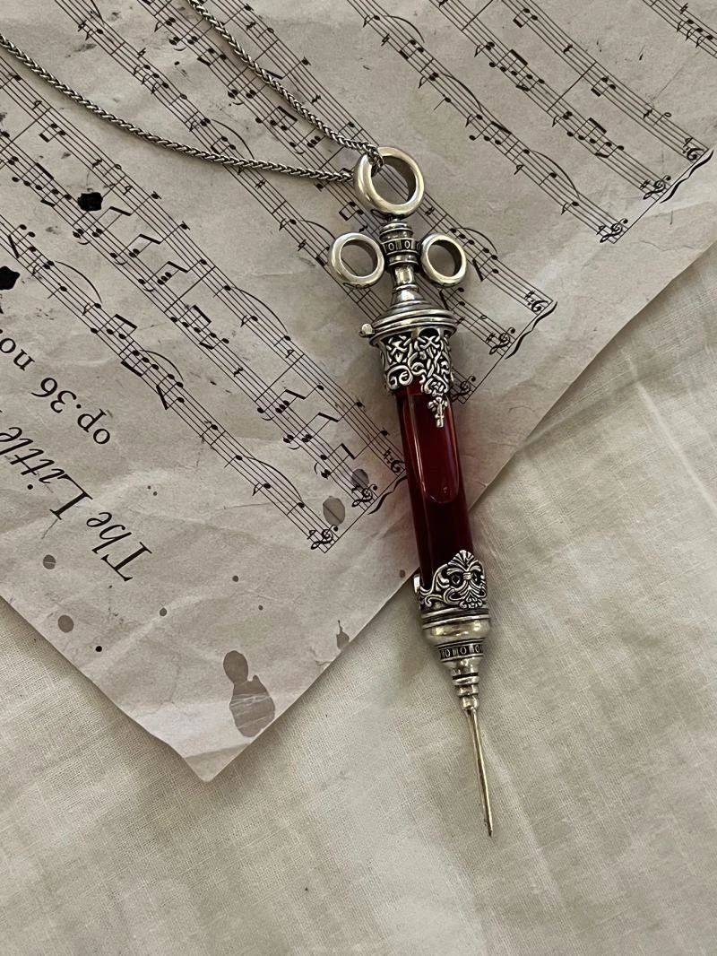 Blood Vial Cross Vial Necklace Gothic Victorian Witch Magic Potion