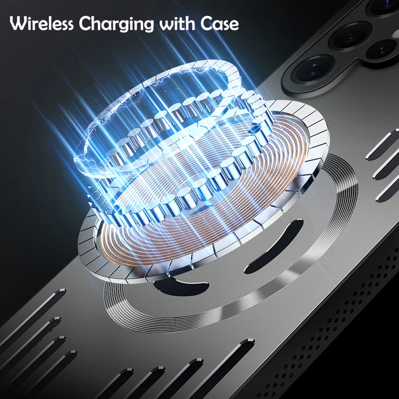 Premium Metal Heat Dissipation Magnetic Wireless Charger Protective Case
