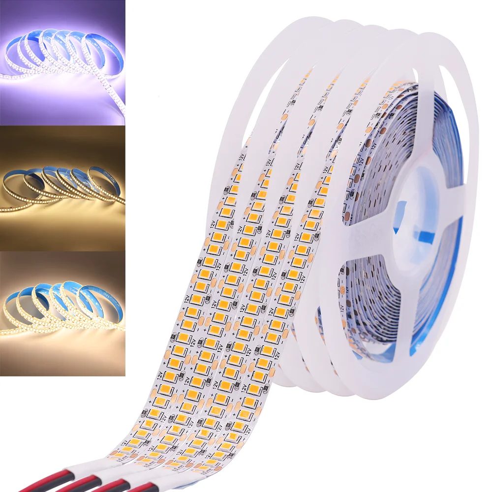 5M LED Strip Lights 12V 2835 Flexible LED Tape 120LEDs/m 240LEDs/m Waterproof Ribbon Diode White Warm White Home Room Decor 5m led strip 2835 smd dc 12v 240leds m 300 600 1200 leds waterproof ip65 flexible ribbon string led tape lights cold warm white