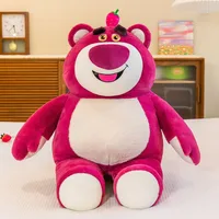 MINISO Cartoon Disney Toy Story Lotso Plush Toy Kawaii Strawberry Rose Lots-o-Huggin Bear Soft Stuffed Doll Couple Gift 1