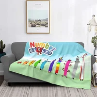 N-Numberblocks-s Anime Blankets Math Numbers Cartoon Plush Vintage Warm Throw Blankets for Home Restaurant Decoration 1