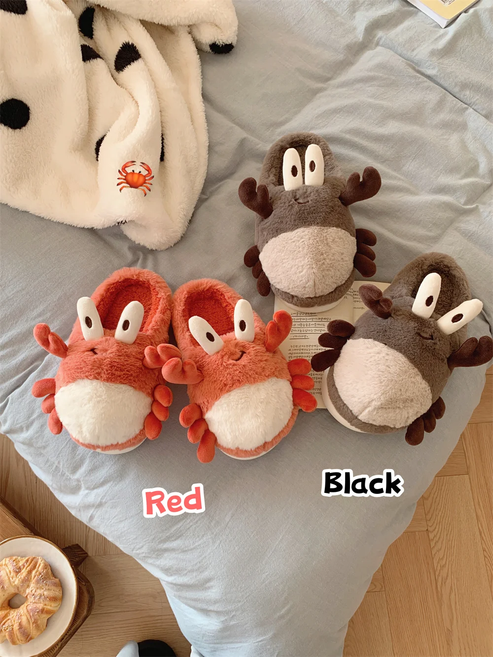 

Crab Slipper For Man Women Cotton Slippers For Autumn And Winter Couples Slip Resistant And Warm Plush Home Slipper