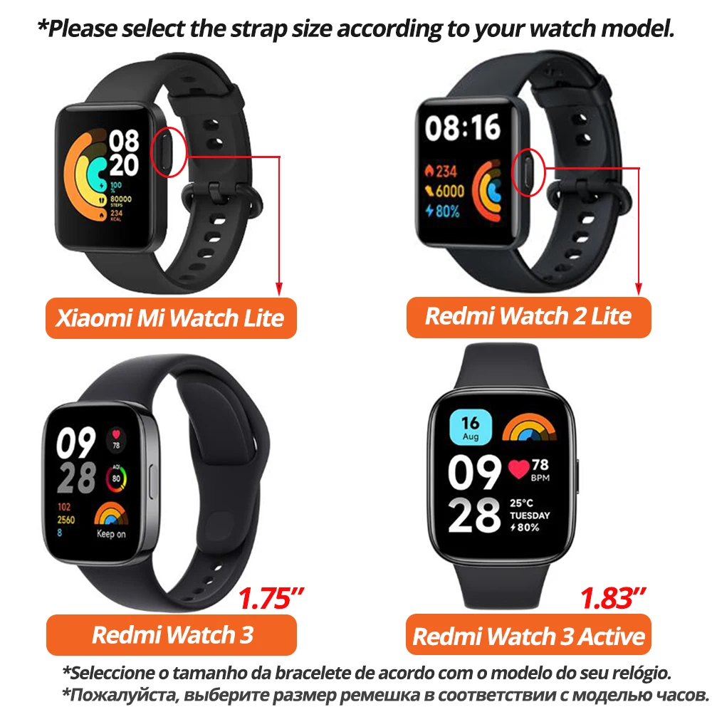 For Xiaomi Redmi Watch 3 Active Strap With Metal Protector Case Silicone  Bracelet for Redmi Watch 3 Watch Strap